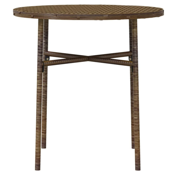 3 Piece Garden Dining Set Poly Rattan Brown Tbknbxa
