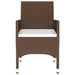 3 Piece Garden Dining Set Poly Rattan Brown Tbpnalo