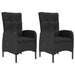 3 Piece Garden Dining Set Poly Rattan And Glass Black