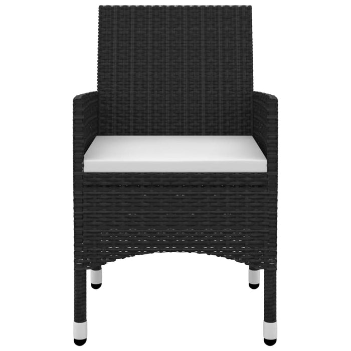 3 Piece Garden Dining Set Poly Rattan and Glass Tbkklik