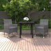 3 Piece Garden Dining Set Poly Rattan and Glass Tbkklko