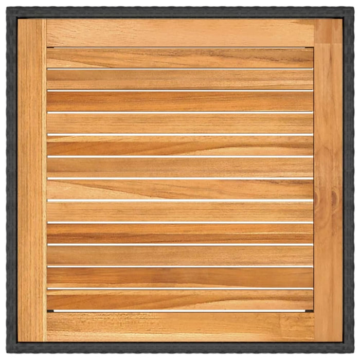 3 Piece Garden Dining Set Poly Rattan & Solid Acacia Wood