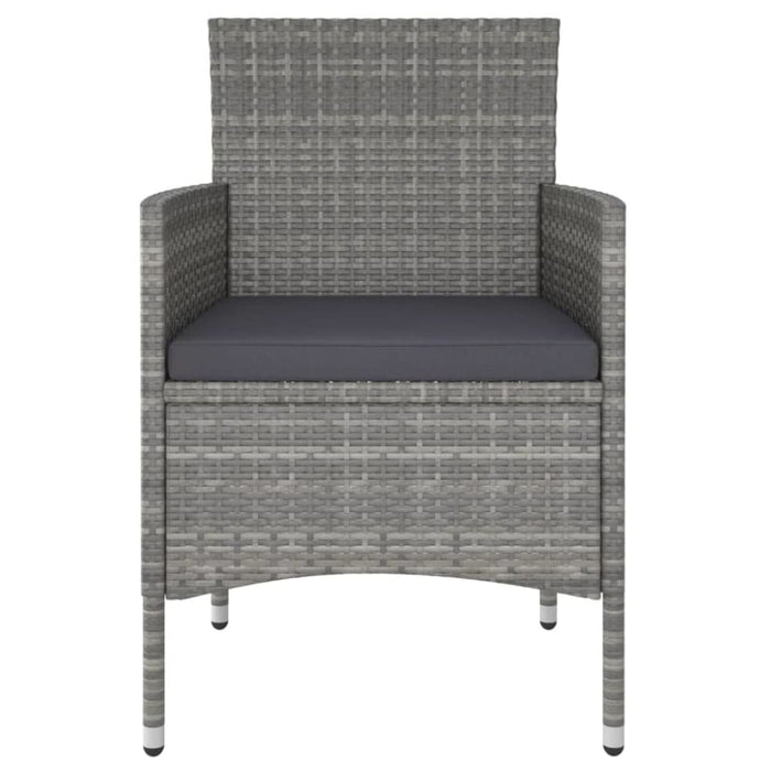 3 Piece Garden Dining Set Poly Rattan and Tempered Glass