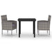 3 Piece Garden Dining Set Anthracite Tbkklbi