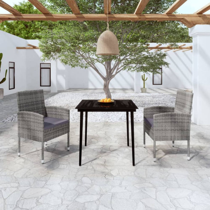 3 Piece Garden Dining Set Anthracite Tbkklxp