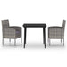3 Piece Garden Dining Set Anthracite Tbkklxp
