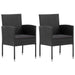 3 Piece Garden Dining Set Black Poly Rattan And Steel