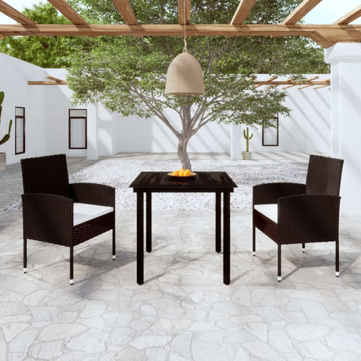 3 Piece Garden Dining Set Black Tbkklbo