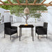3 Piece Garden Dining Set Black Tbkklto