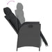 3 Piece Garden Dining Set with Cushions Black Poly Rattan