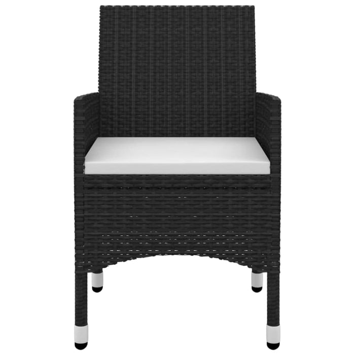 3 Piece Garden Dining Set with Cushions Poly Rattan