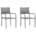 3 Piece Garden Dining Set Grey And Black Poly Rattan Steel