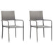3 Piece Garden Dining Set Grey And Black Poly Rattan Steel