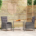 3 Piece Garden Dining Set Poly Rattan Grey Tbpnakk