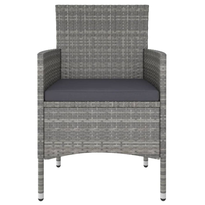 3 Piece Garden Dining Set Poly Rattan & Solid Acacia Wood