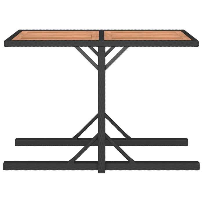 3 Piece Garden Dining Set Solid Acacia Wood & Poly Rattan