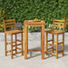 3 Piece Garden Dining Set Solid Wood Acacia Topatkb