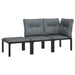 3 Piece Garden Lounge Set Black and Grey Poly Rattan Toniiab