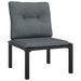 3 Piece Garden Lounge Set Black and Grey Poly Rattan Toniiab