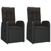 3 Piece Garden Lounge Set Black Poly Rattan&solid Wood