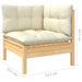 3 Piece Garden Lounge Set with Cream Cushions Solid