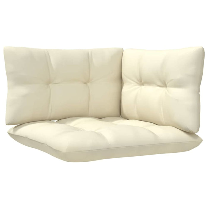 3 Piece Garden Lounge Set with Cream Cushions Solid