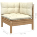 3 Piece Garden Lounge Set with Cream Cushions Solid