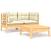 3 Piece Garden Lounge Set with Cream Cushions Solid