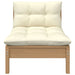 3 Piece Garden Lounge Set with Cream Cushions Solid