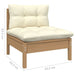 3 Piece Garden Lounge Set with Cream Cushions Solid
