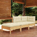 3 Piece Garden Lounge Set with Cream Cushions Solid Wood