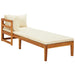 3 Piece Garden Lounge Set with Cream White Cushions Acacia