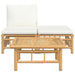 3 Piece Garden Lounge Set with Cream White Cushions Bamboo