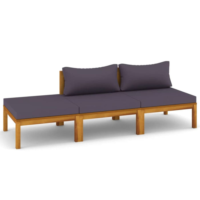 3 Piece Garden Lounge Set with Cushion Solid Acacia Wood