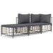 3 Piece Garden Lounge Set with Cushions Anthracite Poly