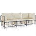 3 Piece Garden Lounge Set with Cushions Anthracite Poly