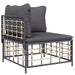 3 Piece Garden Lounge Set with Cushions Anthracite Poly