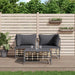 3 Piece Garden Lounge Set with Cushions Anthracite Poly