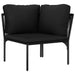 3 Piece Garden Lounge Set with Cushions Black Pvc Anpka