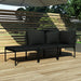 3 Piece Garden Lounge Set with Cushions Black Pvc Anpka
