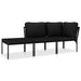 3 Piece Garden Lounge Set with Cushions Black Pvc Anpka