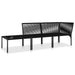 3 Piece Garden Lounge Set with Cushions Black Pvc Anpka