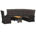 3 Piece Garden Lounge Set with Cushions Black Poly Rattan