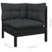 3 Piece Garden Lounge Set with Cushions Black Solid