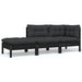 3 Piece Garden Lounge Set with Cushions Black Solid