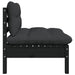 3 Piece Garden Lounge Set with Cushions Black Solid