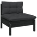 3 Piece Garden Lounge Set with Cushions Black Solid