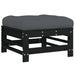 3 Piece Garden Lounge Set With Cushions Black Solid Wood