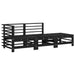 3 Piece Garden Lounge Set with Cushions Black Solid Wood
