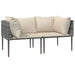 3 Piece Garden Lounge Set with Cushions Grey Poly Rattan
